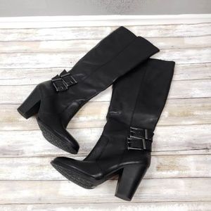 Gianni Bini Double Buckle Heeled Boot Size 8